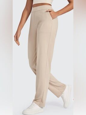 ShiftReady Women's High-Waist Straight Pants in Beige